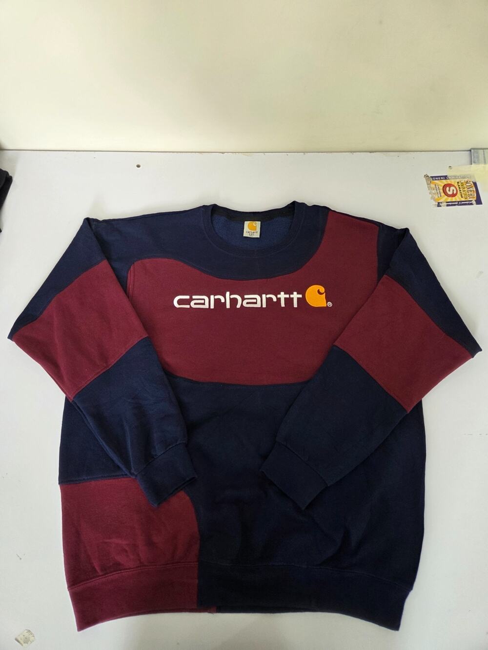 Vintage Carhartt Reworked Sweatshirt – Unique Upcycled Paneled Jumper – Size XXL